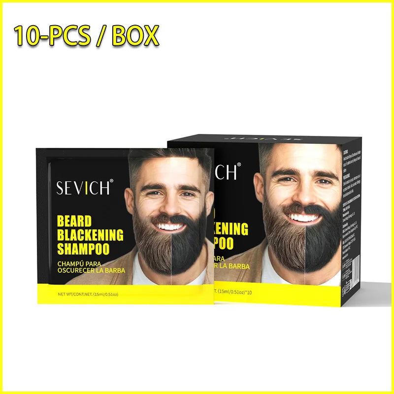 Sevich Black Beard Dye Shampoo – Natural Temporary Color for Men