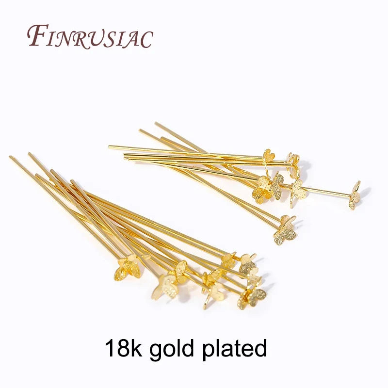 Butterfly Flat Head Pins 18K Gold Plated – 30mm & 40mm DIY Jewellery