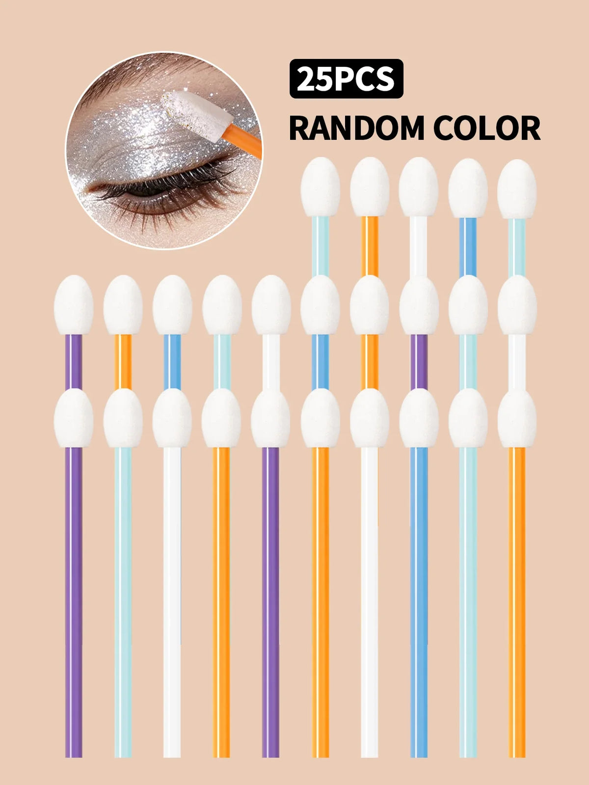 25-Piece Sponge Makeup Brush Set – Eyeshadow, Lip & Nail Art
