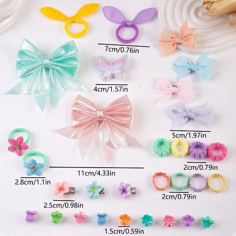 775-Piece Girls Hair Accessories Set – Headbands, Ties & Bows