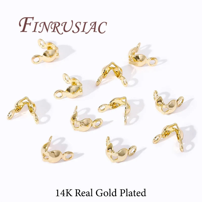 18K Gold Plated Crimp Bead Covers 3.2mm & 4mm | DIY Jewelry