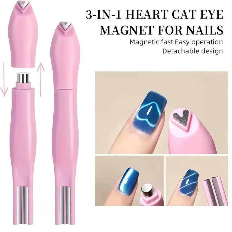 Heart-Shaped Cat Eye Magnetic Nail Art Tool | DIY Manicure