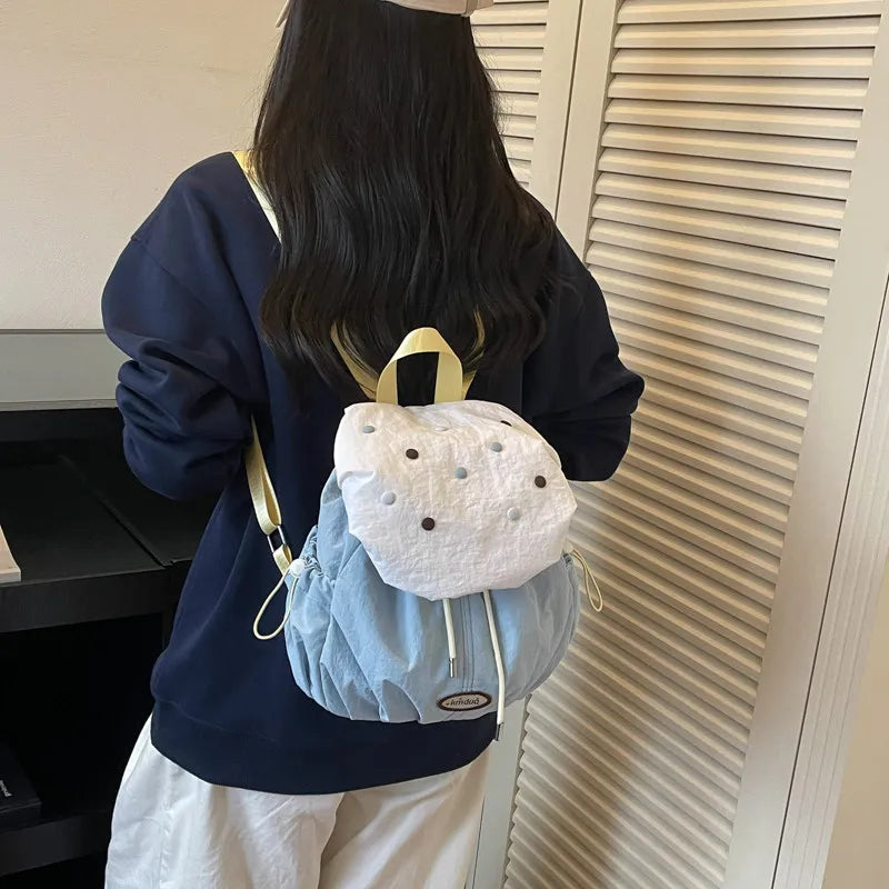Korean Cartoon Drawstring Backpack – Lightweight Women's Travel Bag