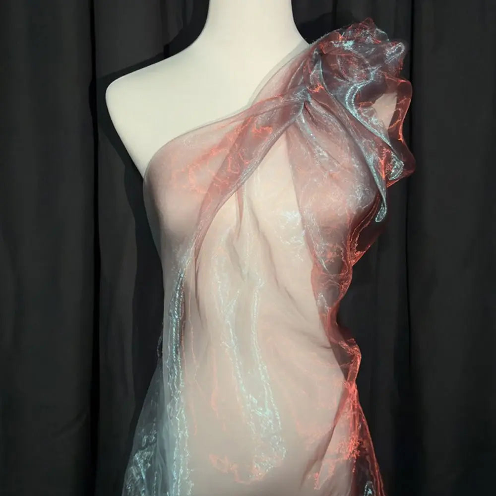 Two-Tone Gradient Organza Laser Fabric 150x100cm Polyester
