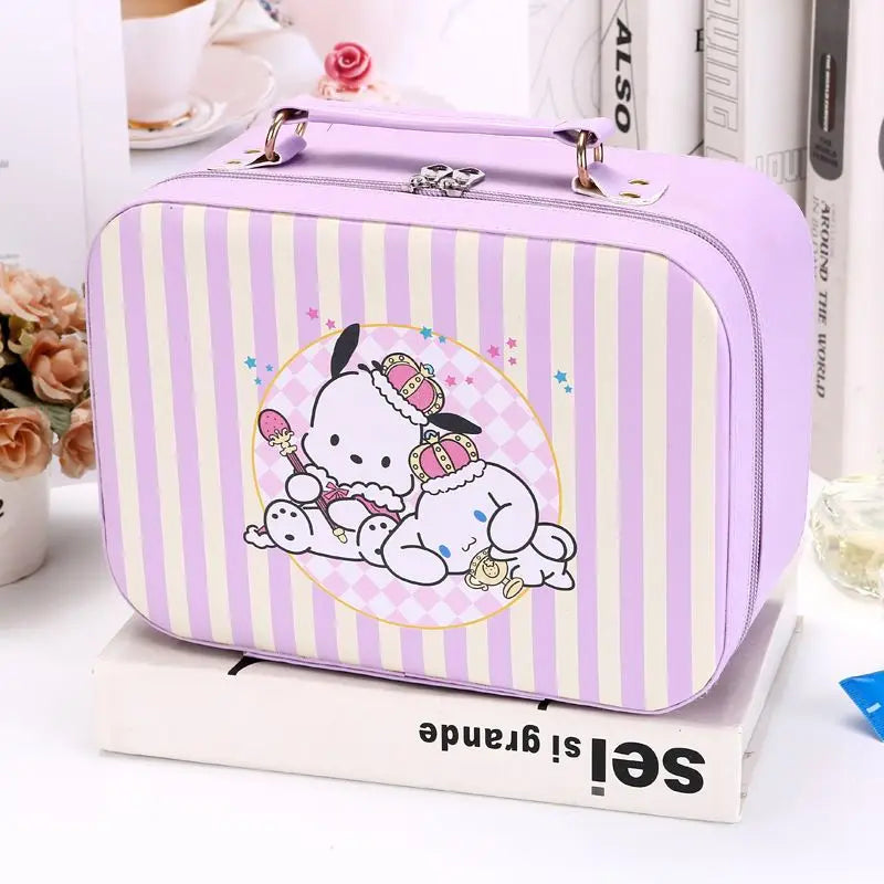 Sanrio Kawaii Large Makeup Bag with Mirror | Hello Kitty Kuromi