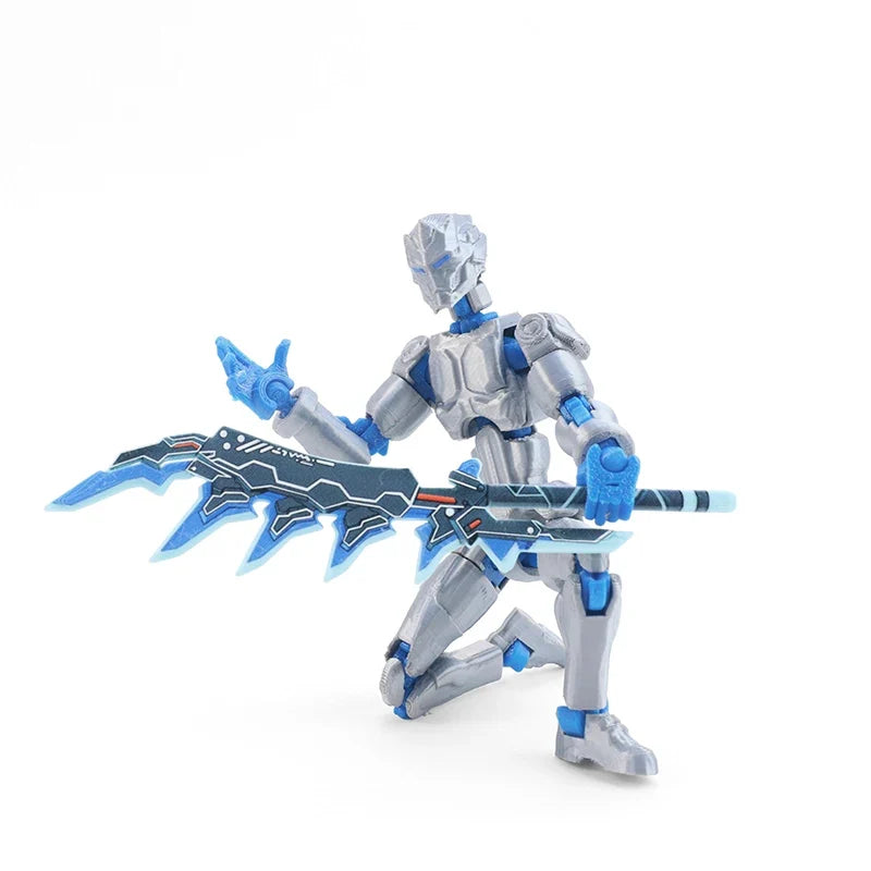 Winged Mech Robot Model – 3D Printed Poseable Desktop Figure