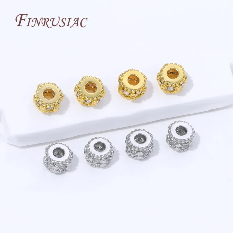 18K Gold Plated Zircon Spacer Beads | DIY Jewelry Making