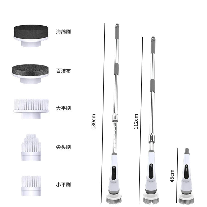 Electric Spin Scrubber – Rechargeable Long-Handle Cleaning Brush