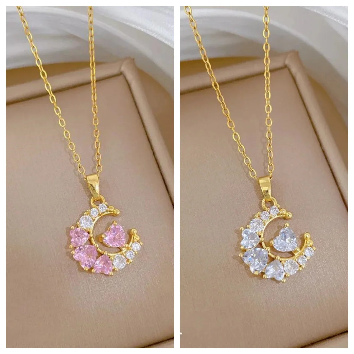 Women's Gold Heart Pendant Necklace – Copper & Stainless Steel
