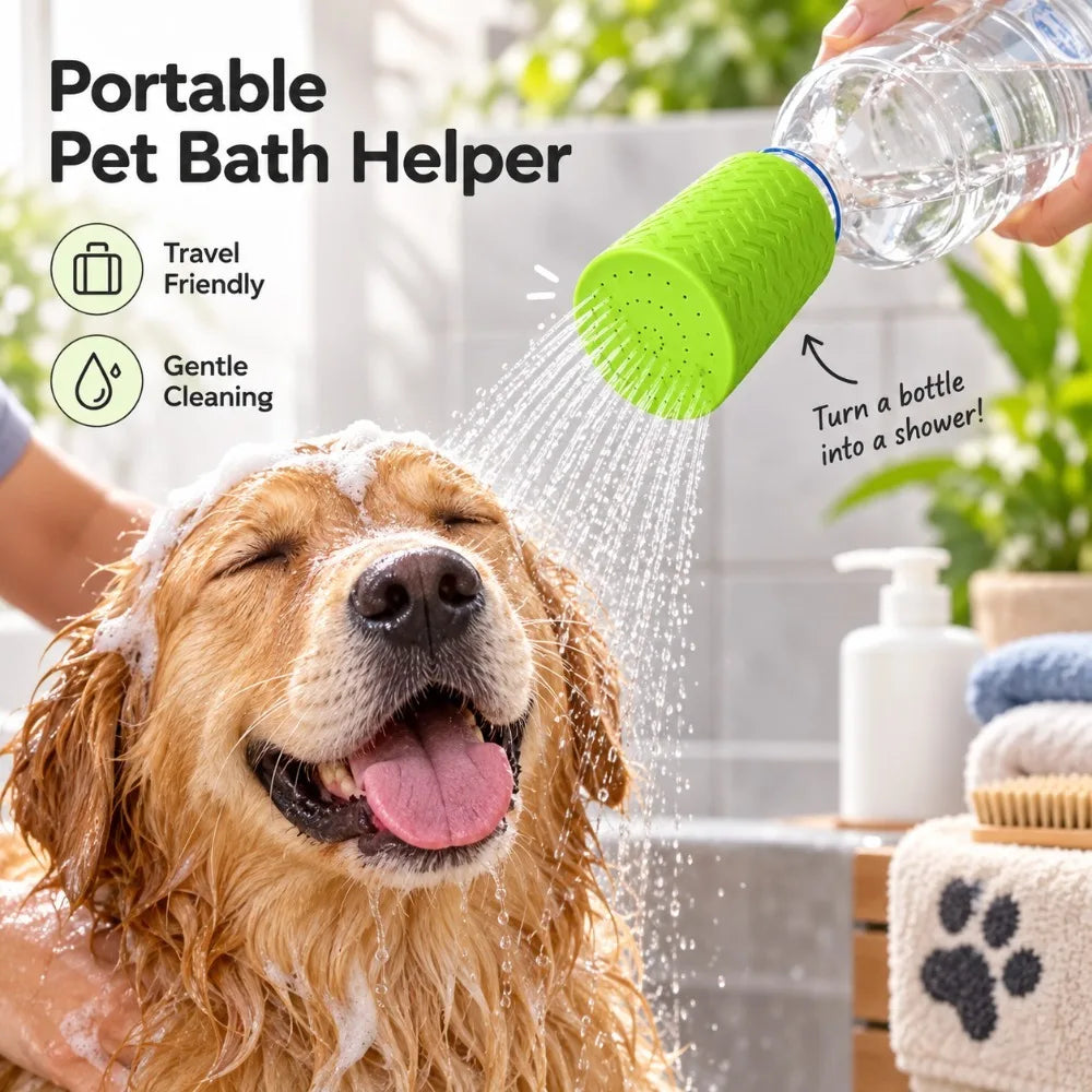 Portable Silicone Pet Bath Shower Head Sprayer – Dogs & Cats