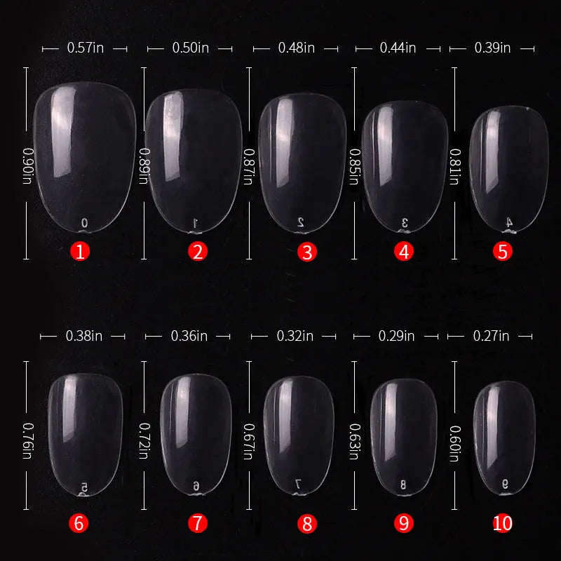 500pcs Press On Nails Short Oval Full Cover Acrylic Tips