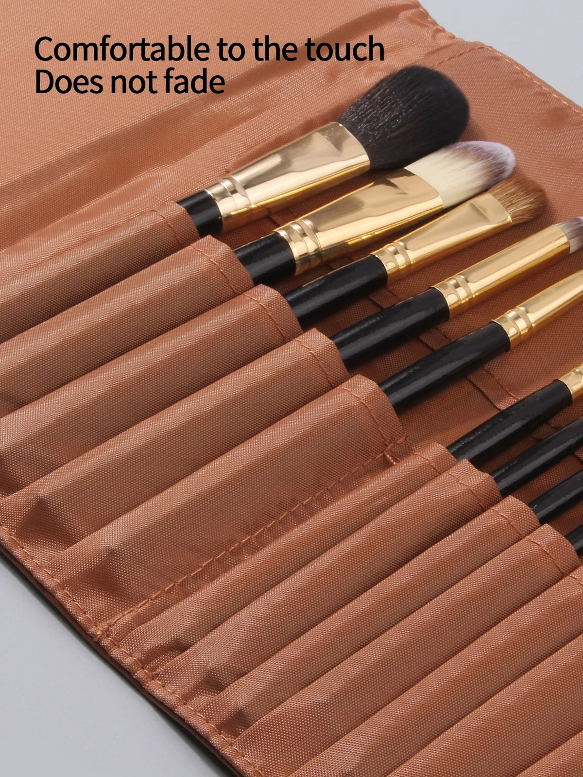 Nixie Folding PU Leather Makeup Brush Storage Bag