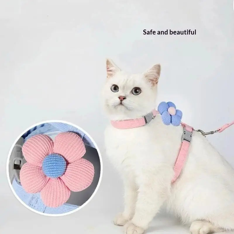 Adjustable Cat Harness & Leash Set – Breathable Mesh Pet Vest