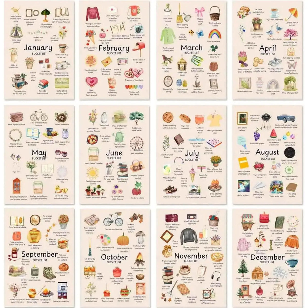 2026 Wall Calendar – 12-Month Goal Planner & Wall Decor