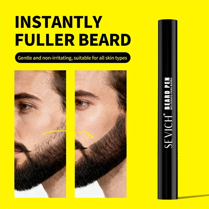 Sevich Waterproof Beard Filler Pen – Dual-Tip | Black & Brown