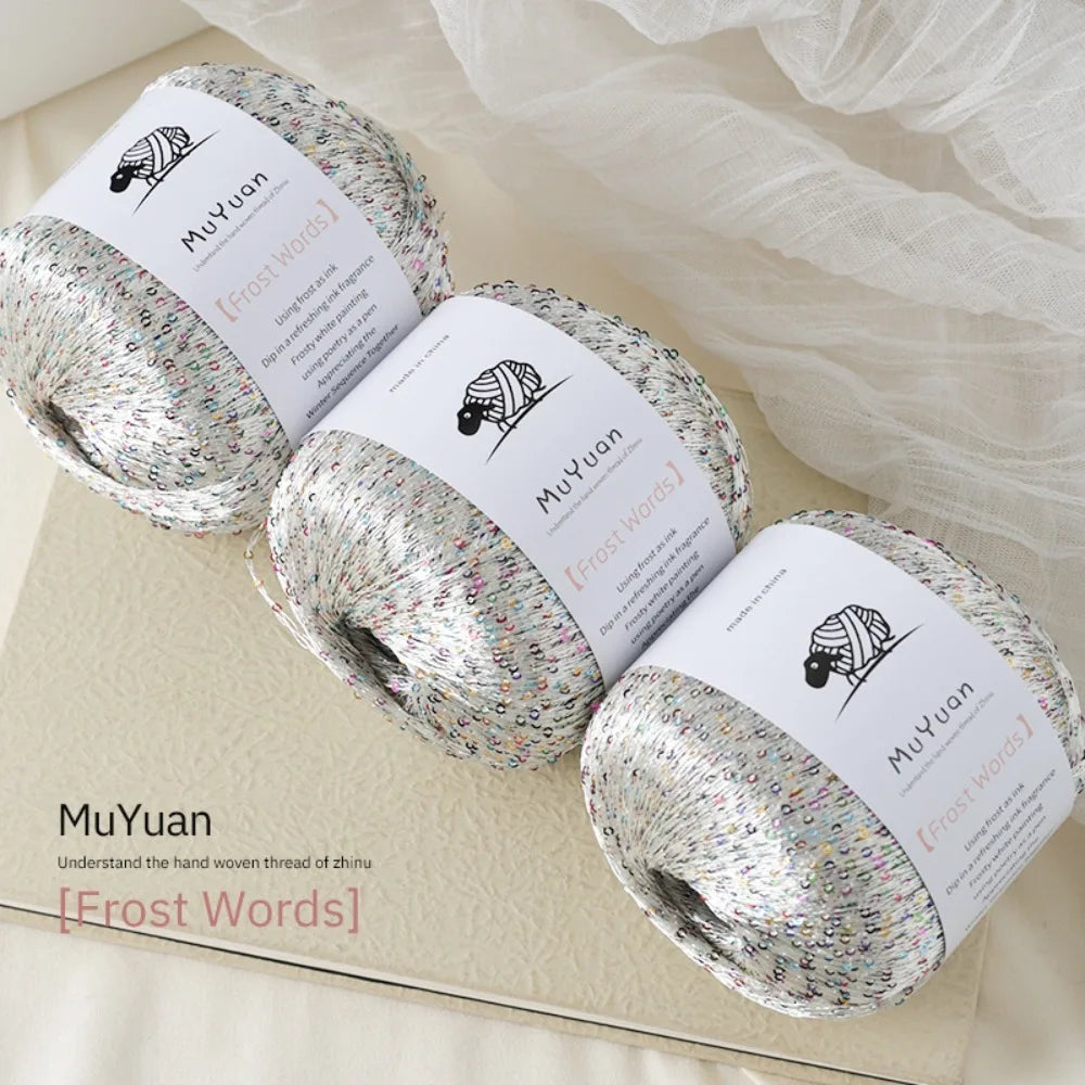 Nylon Sequin Crochet Thread 50g – DIY Woven Craft Yarn
