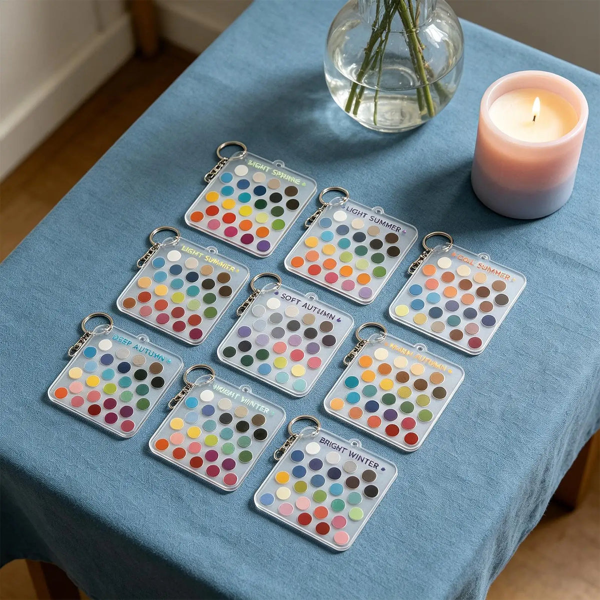 Season Color Palette Cards – 12pc Acrylic Color Analysis Kit