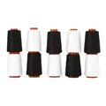 10-Pack 402 Polyester Sewing Thread – 800 Yds Black & White