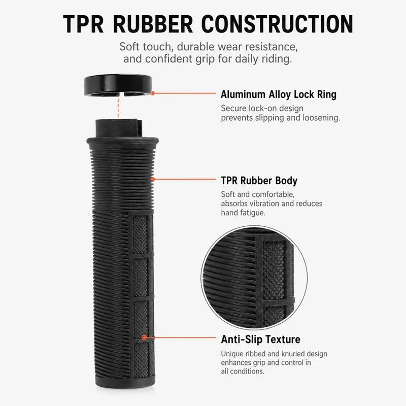 MTB Handlebar Grips Aluminum Lock-On Non-Slip Bike Grips 133mm