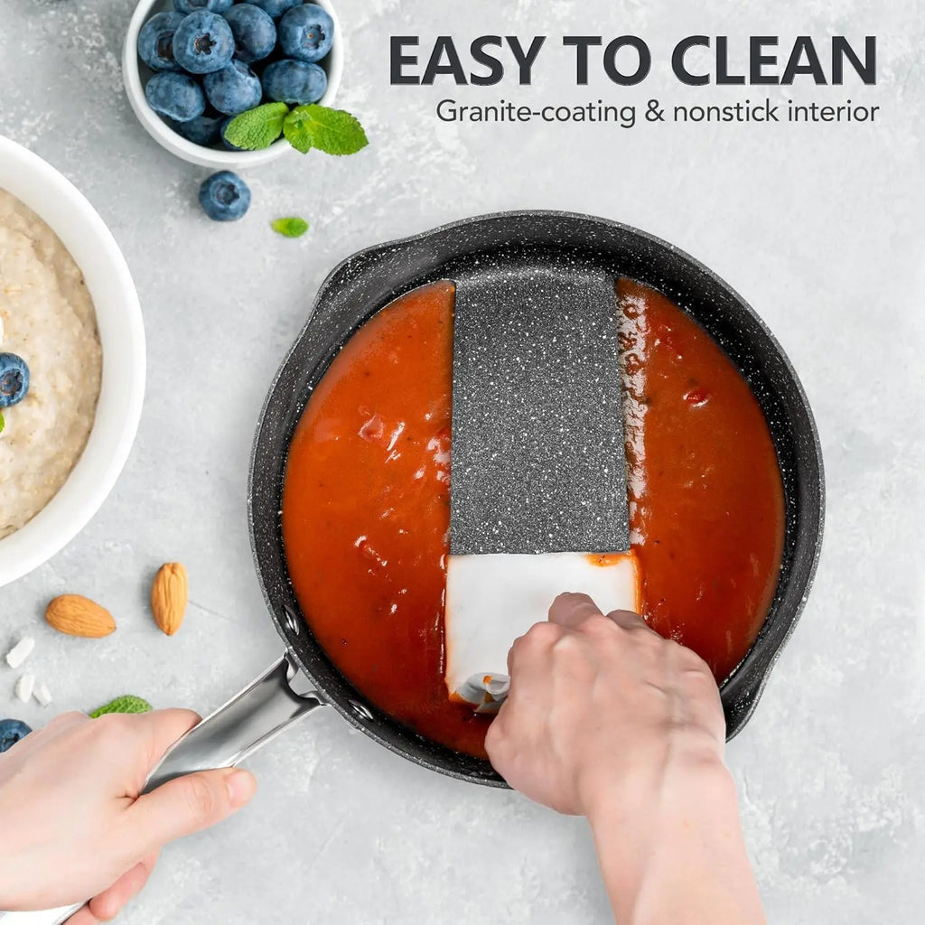 MICHELANGELO 3 Qt Nonstick Saucepan with Lid – Induction Ready