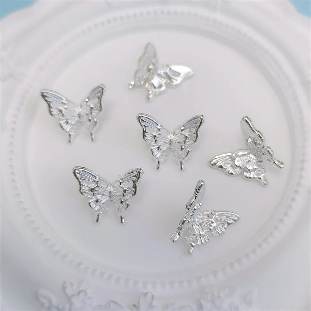 20Pcs Antique Silver Butterfly Charms for DIY Jewelry Making