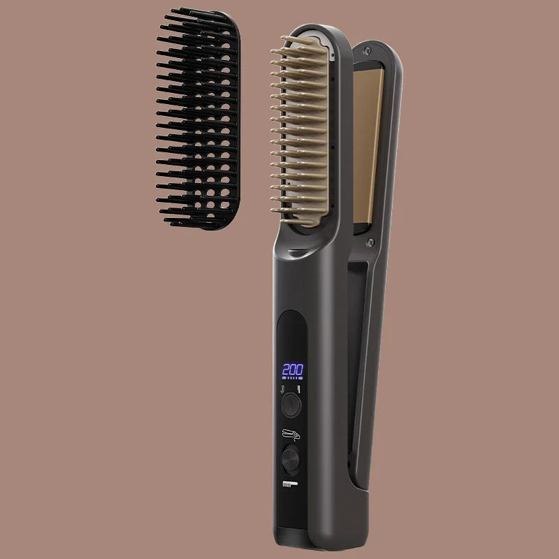 Wireless Hair Straightening Brush – Cordless Mini Styler