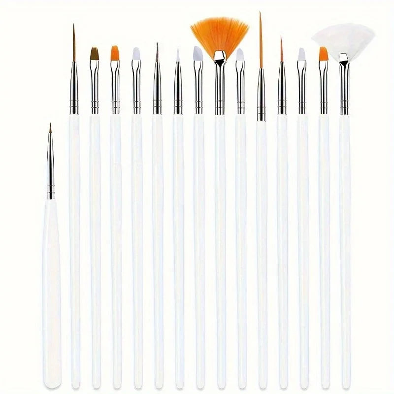 15pc Fine Detail Paint Brush Set – Acrylic, Oil & Watercolor