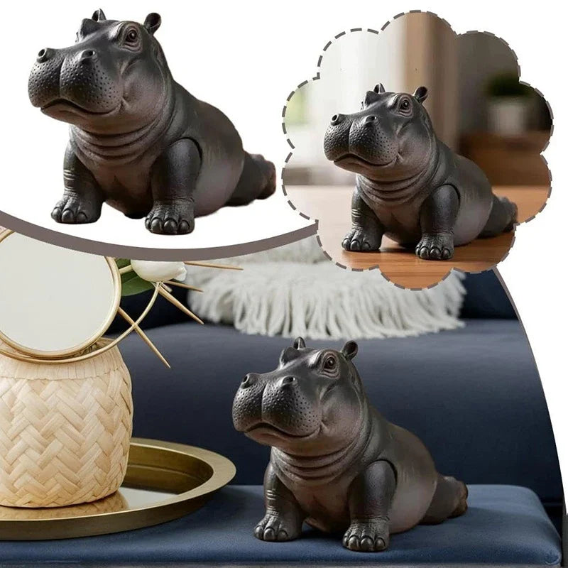 Yoga Hippo Statue – Handcrafted Resin Hippopotamus Figurine