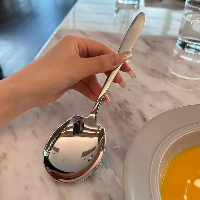 Large 304 Stainless Steel Rice Spoon – Ergonomic Serving Spoon