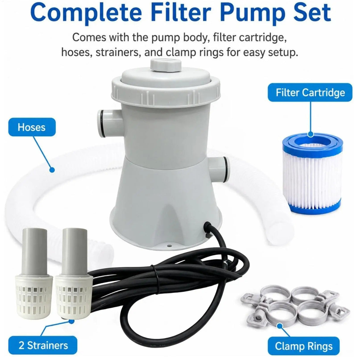 Swimming Pool Sand Filter Pump Set – Backyard Water Filtration