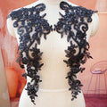 2Pcs Sequin Embroidery Flower Applique Patch – Lace Tulle