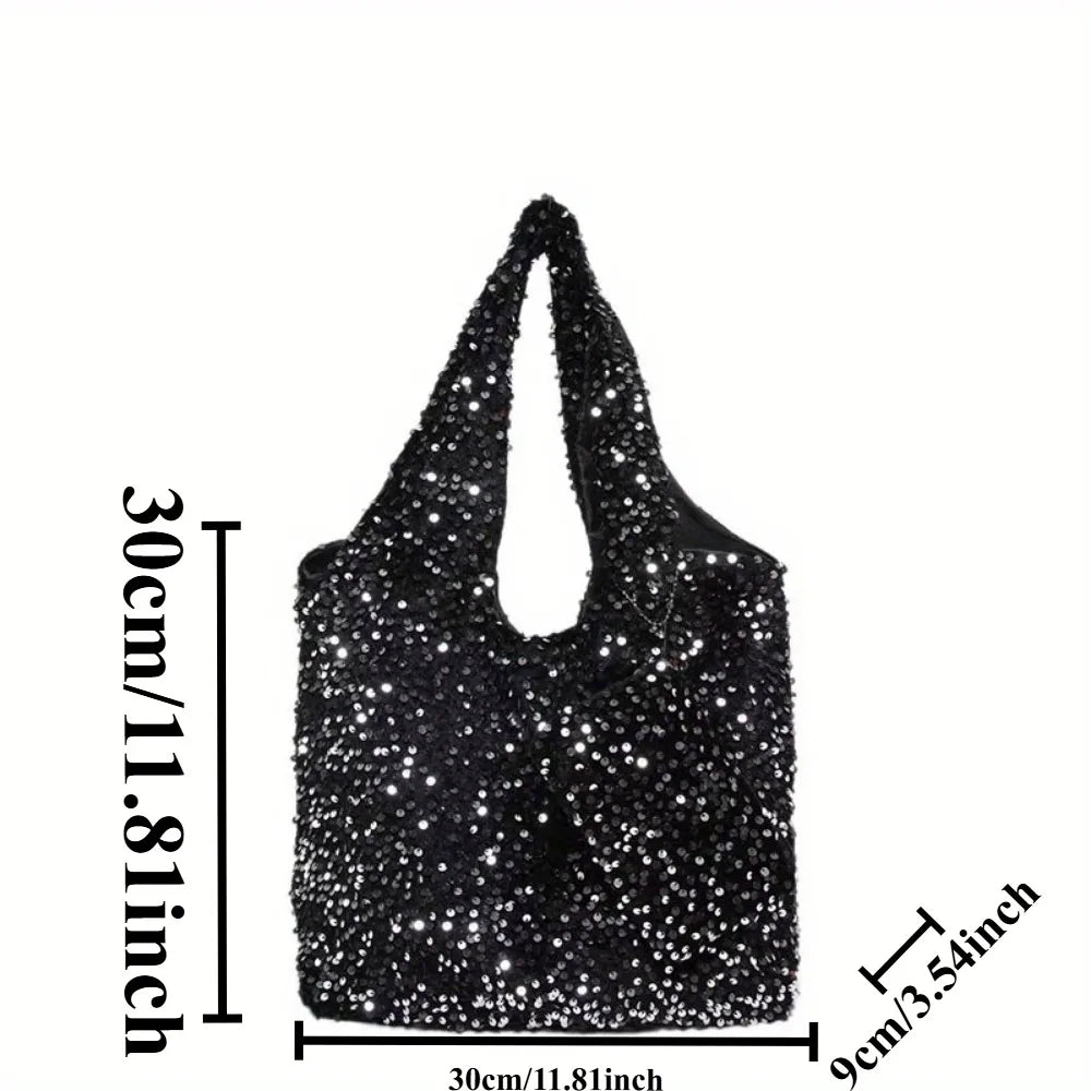 Women's Large Capacity Glitter Tote Shoulder Bag | Nixie