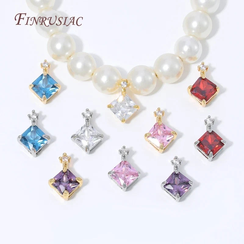 18K Gold Plated CZ Birthstone Charm – DIY Bracelet & Necklace