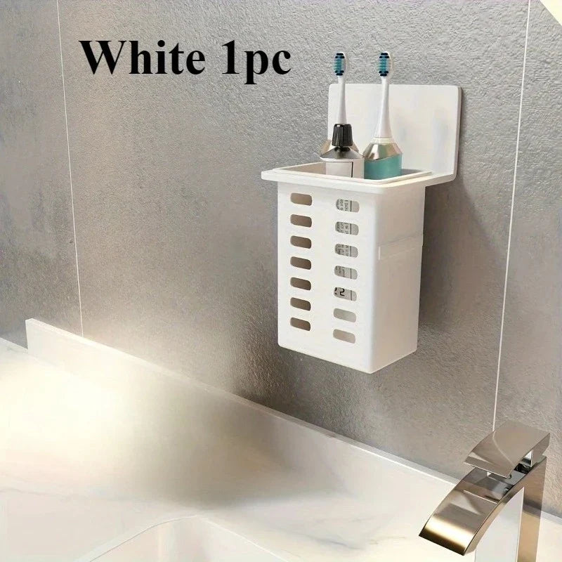 Wall-Mounted Toothbrush & Toothpaste Holder Bathroom Rack