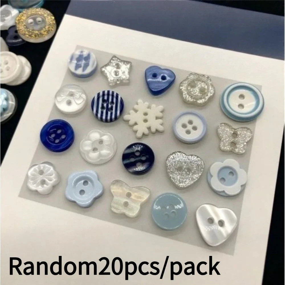 20pc Winter Snowflake Blind Box Buttons for DIY Scrapbooking