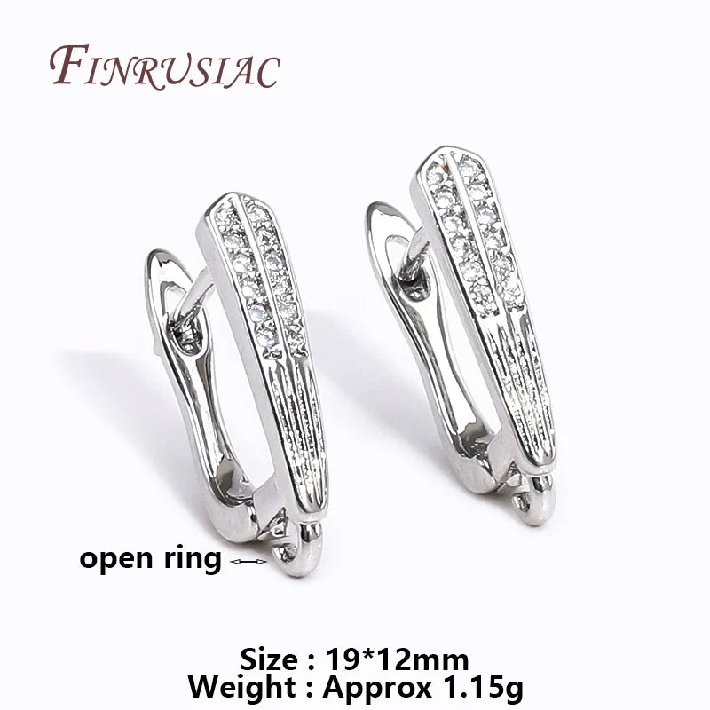 18K Gold Plated Zircon Earring Hooks – DIY Drop Earring Findings
