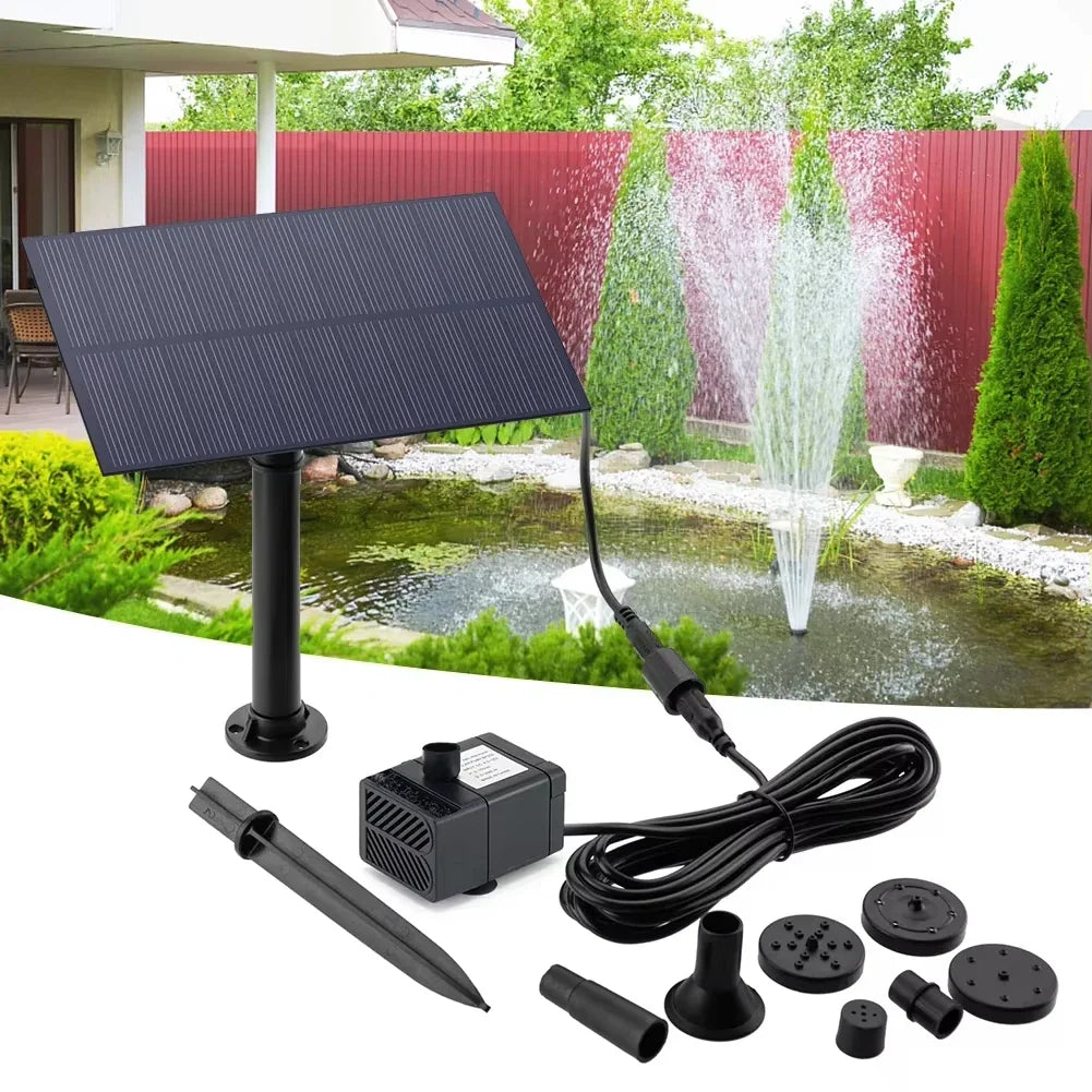 Solar 5W Garden Fountain Pump Kit with Stake | Eco Water Feature