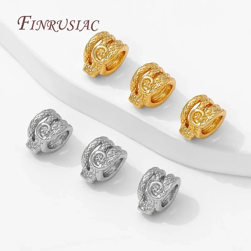 18K Gold Plated Zircon Spacer Beads – Large Hole for Bracelets