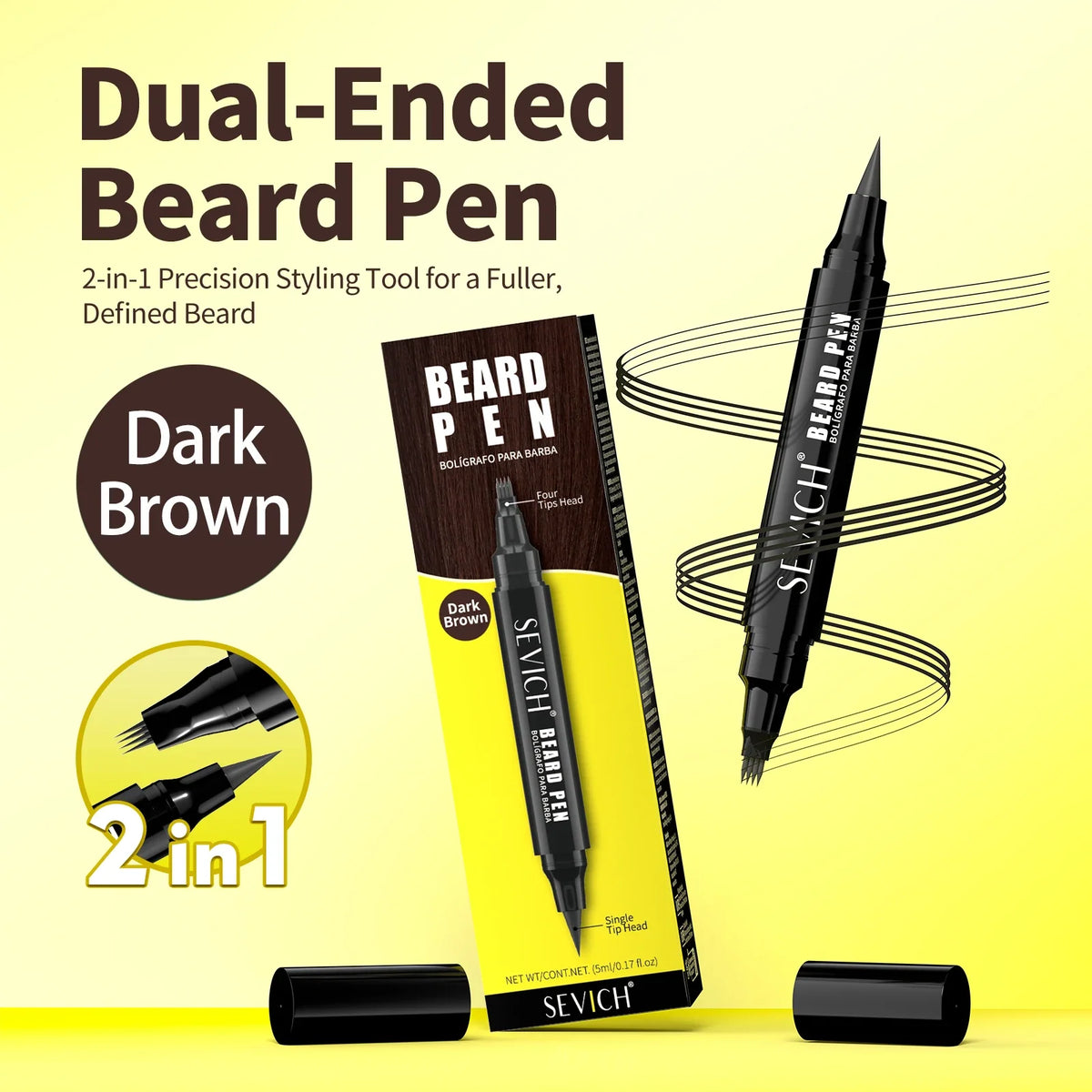 Sevich Waterproof Double-Ended Beard Filling Pen | 5ml