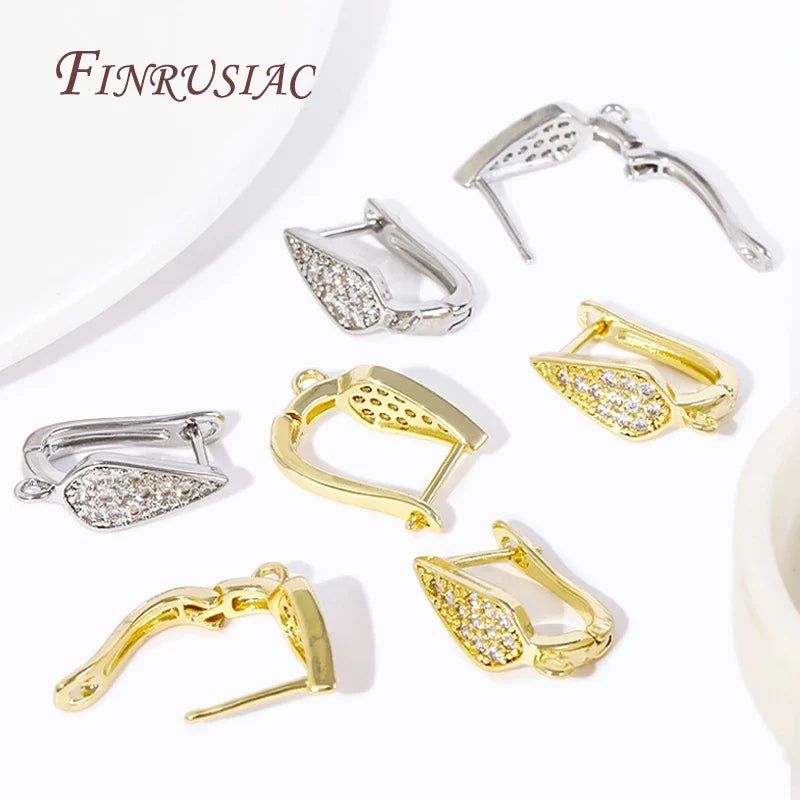 18K Gold Plated Zircon Earring Hooks – DIY Jewelry Findings