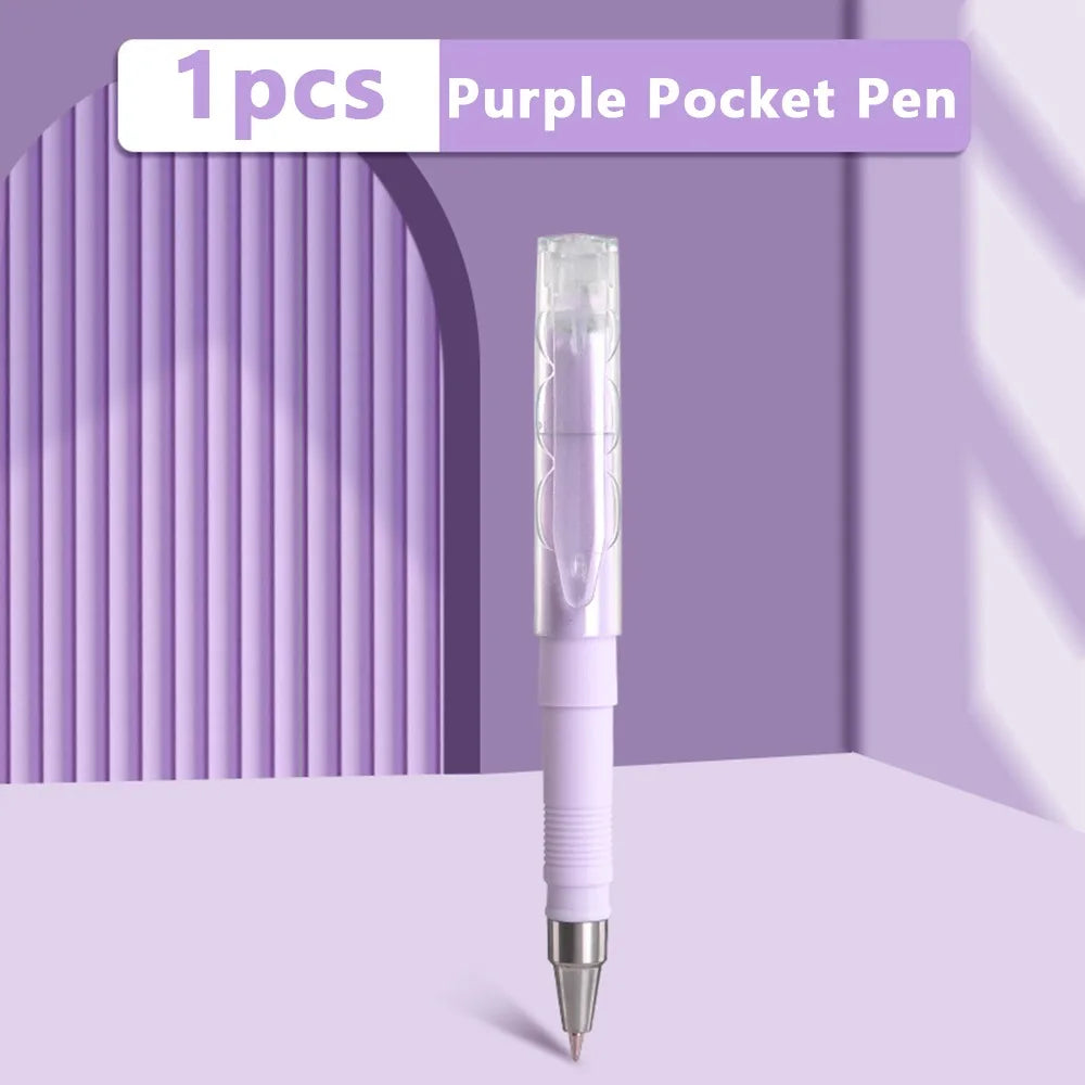Morandi Mini Pocket Gel Pen – Quick-Dry Black Ink 0.5mm