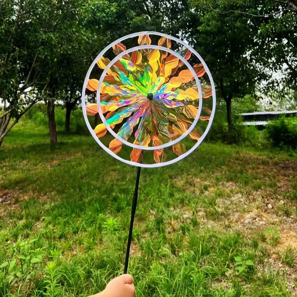 Sunflower Windmill Garden Spinner – Double Layer Laser Pinwheel