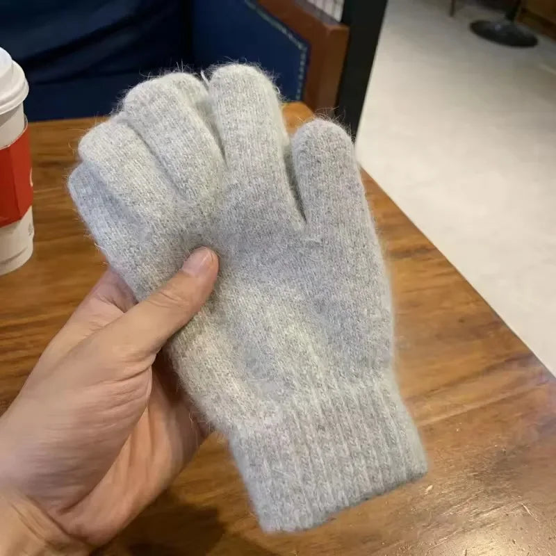 Women's Winter Cashmere Knit Gloves – Warm Full Finger