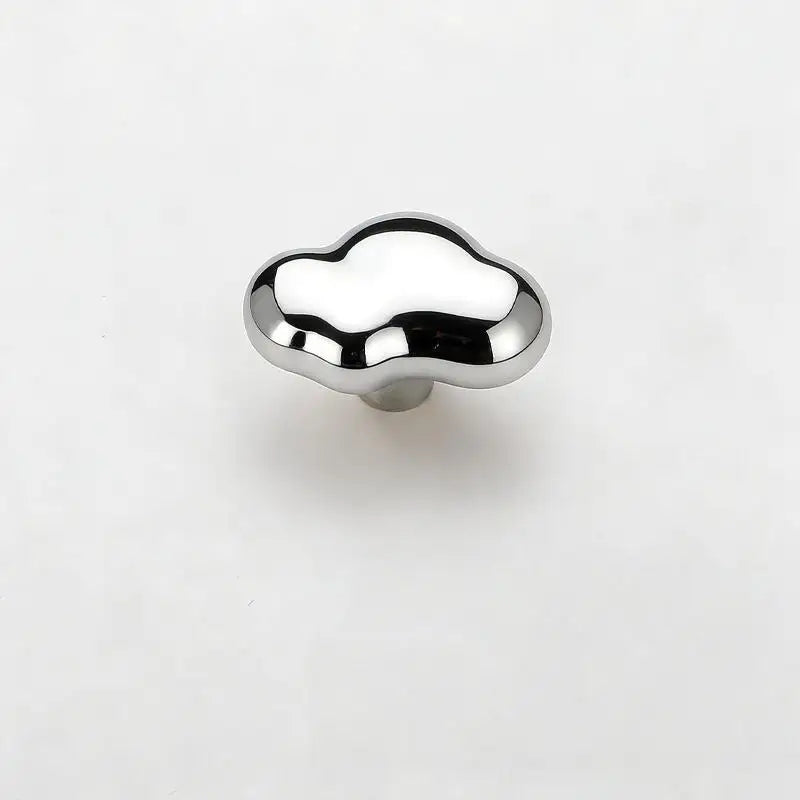 Zinc Alloy Cabinet Handle Bright Silver Single Hole Drawer Pull