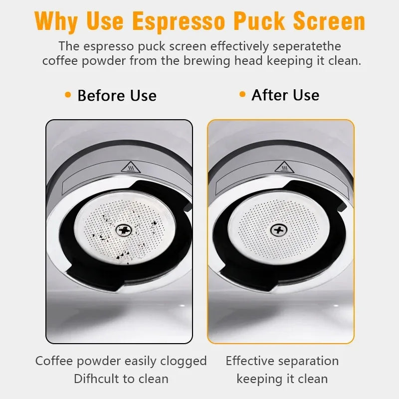 Espresso Puck Screen Reusable Stainless Steel Filter 51/54/58mm