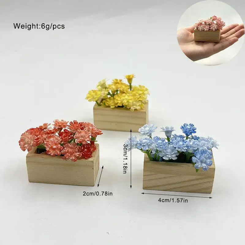 Miniature Artificial Gypsophila Potted Plant | Dollhouse Decor
