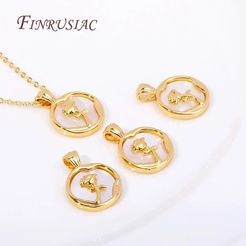 18K Gold Plated Rose Pendant Charms | DIY Jewelry Making