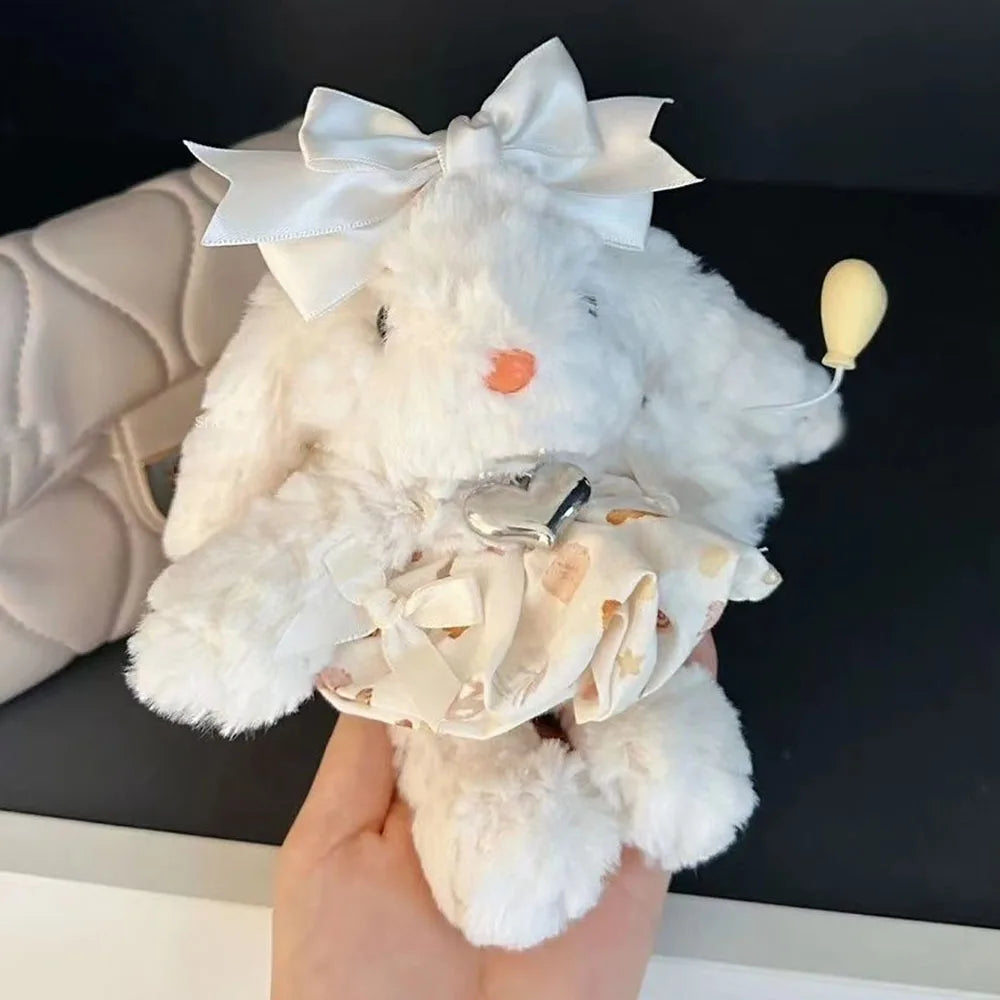 Plush Lop Ear Rabbit Doll Pendant | Bowknot Stuffed Bunny Charm