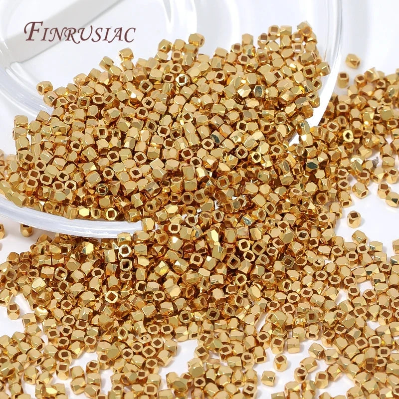 18K Gold Plated Zircon Spacer Beads – Brass DIY Jewelry Findings