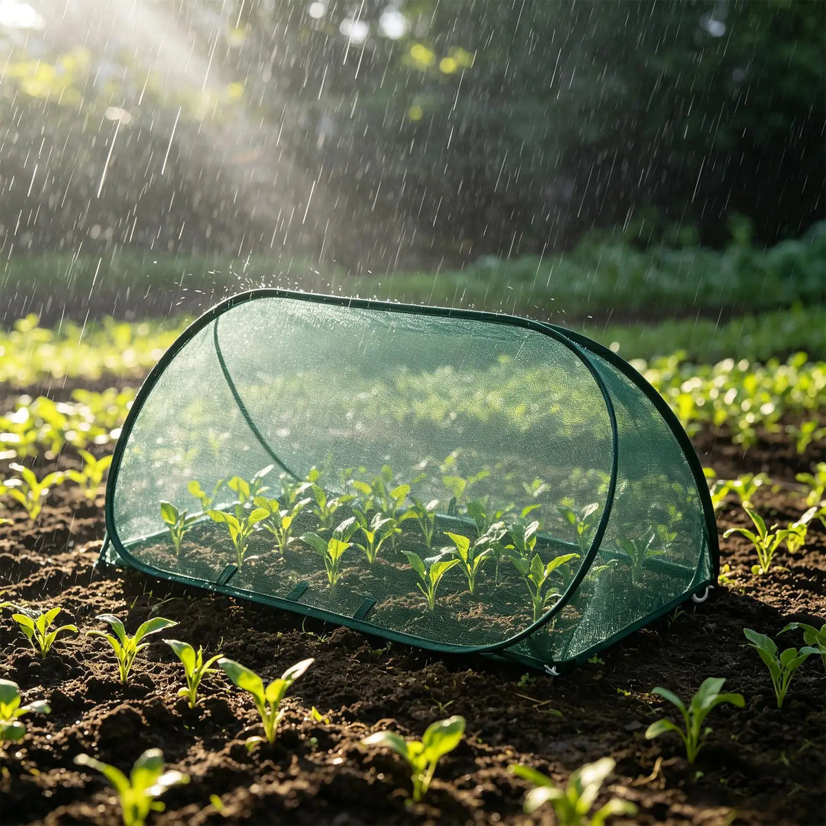 Pop-Up Plant Cover Fine Mesh Net with Ground Stakes | Garden